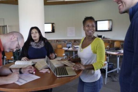 MA in Leadership students participating in class