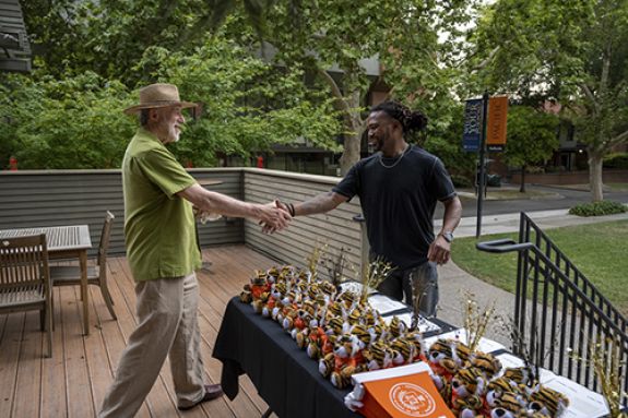 Two men shaking hands